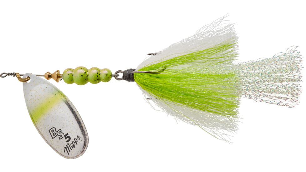 Mepps S-CSH Bronze Slammer Dressed Treble 1/2 oz Silver/Chartreuse Shad, BS5T