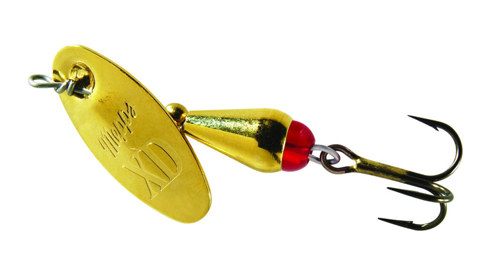 Mepps XD In-Line Spinner 1/6 oz, Plain Treble, Gold Body &amp; Blade, XD2 G-G