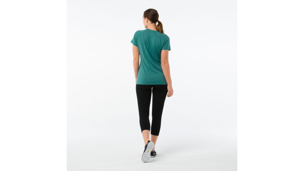 Smartwool Merino 150 Baselayer Pattern Short Sleeve-Women's, Jungle Green, Extra Small, SW015254984-XS