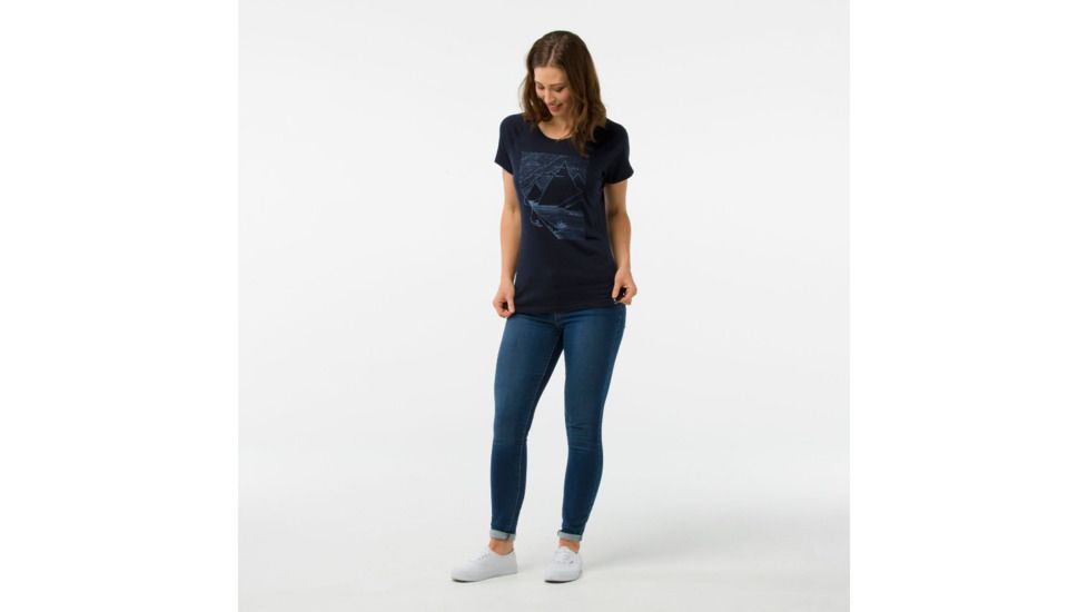 Smartwool Merino 150 Fjord Slider Tee-Women's, Deep Navy, Extra Small, SW014090092-XS