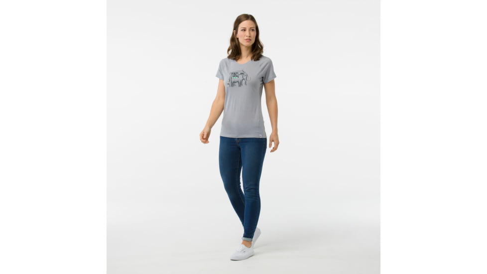 Smartwool Merino 150 Mobile Mammoth Tee-Women's, Dark Pebble Gray, Extra Small, SW014089948-XS