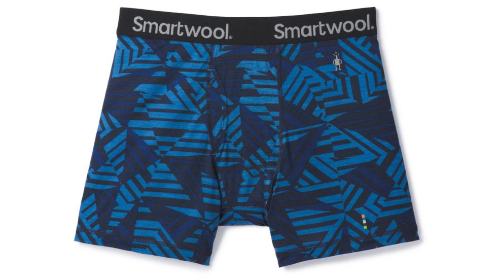 Smartwool Merino 150 Printed Boxer Brief-Men's, Bright Cobalt, Extra Large, SW014030A28-XL