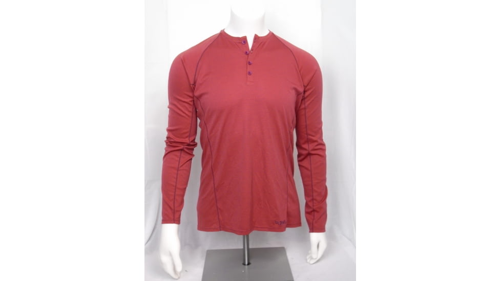 Merino+ 160 Henley - Men's-Stripe Firebrick-Large