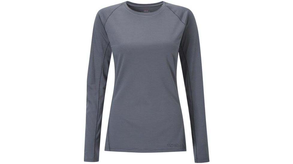 Merino+ 160 Long Sleeve Crew - Women's-Stripe Granite-Large
