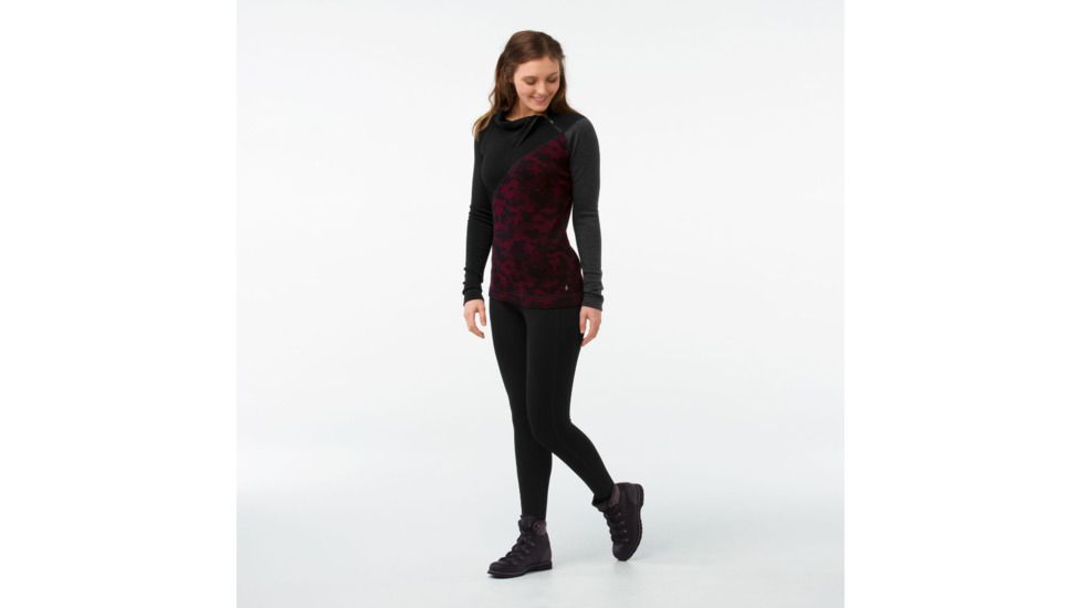 Smartwool Merino 250 Asym Top-Women's, Black-Tibetan Red, Small, SW015109A62-S