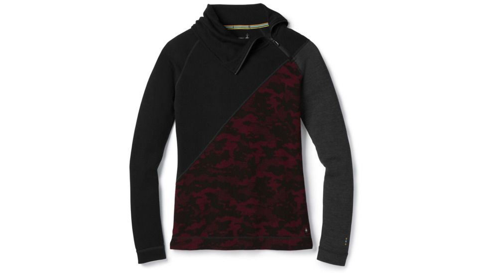 Smartwool Merino 250 Asym Top-Women's, Black-Tibetan Red, Small, SW015109A62-S