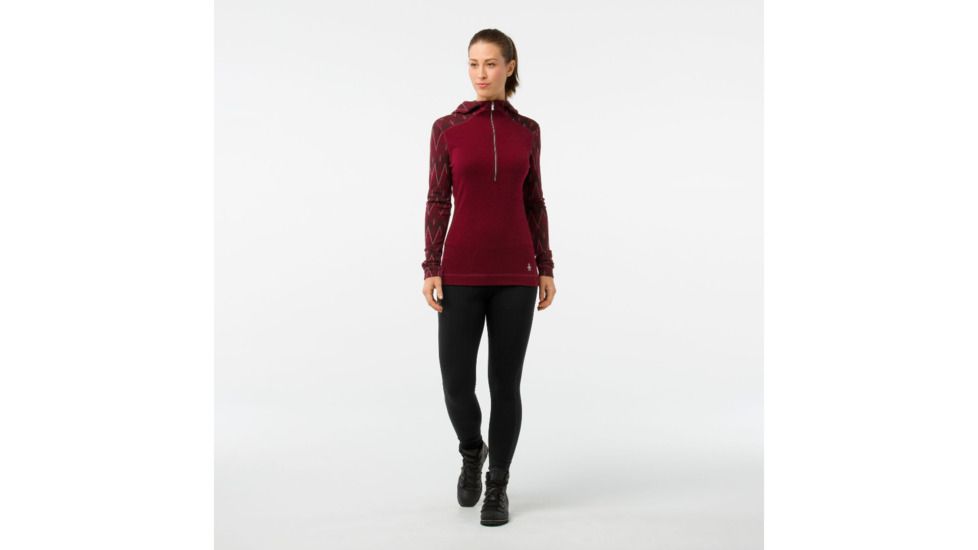 Smartwool Merino 250 Baselayer 1/2 Zip Hoody-Women's, Tibetan Red, Large, SW015094A25-L