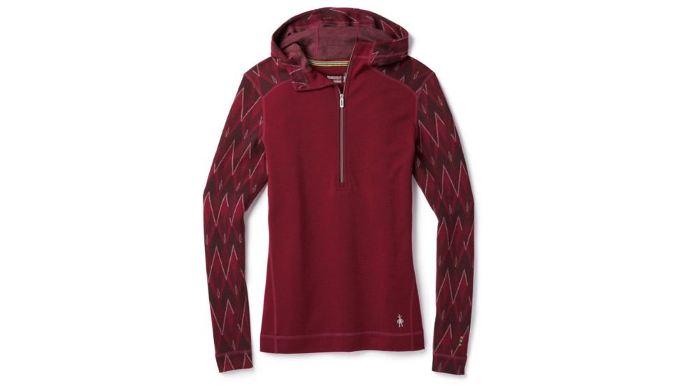Smartwool Merino 250 Baselayer 1/2 Zip Hoody-Women's, Tibetan Red, Large, SW015094A25-L