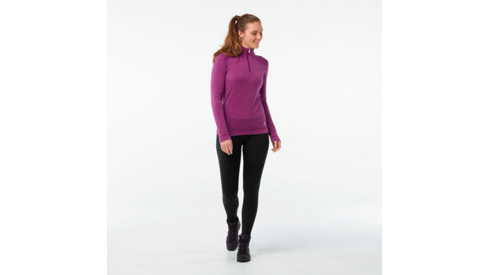 Smartwool Merino 250 Baselayer 1/4 Zip-Women's, Meadow Mauve H, Large, SW0NP221A11-L