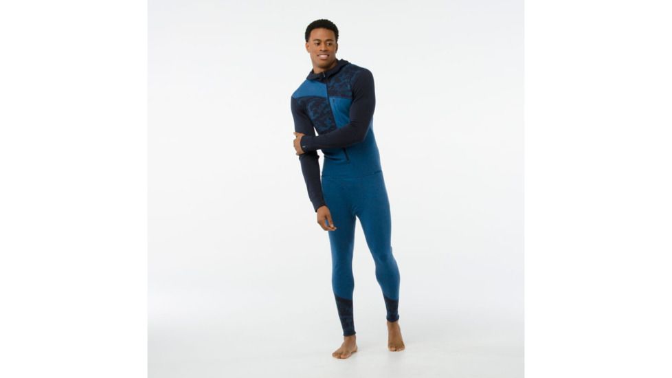 Smartwool Merino 250 Baselayer One Piece-Men's, Deep Navy-Bright Cobalt, Large, SW016900A40-L