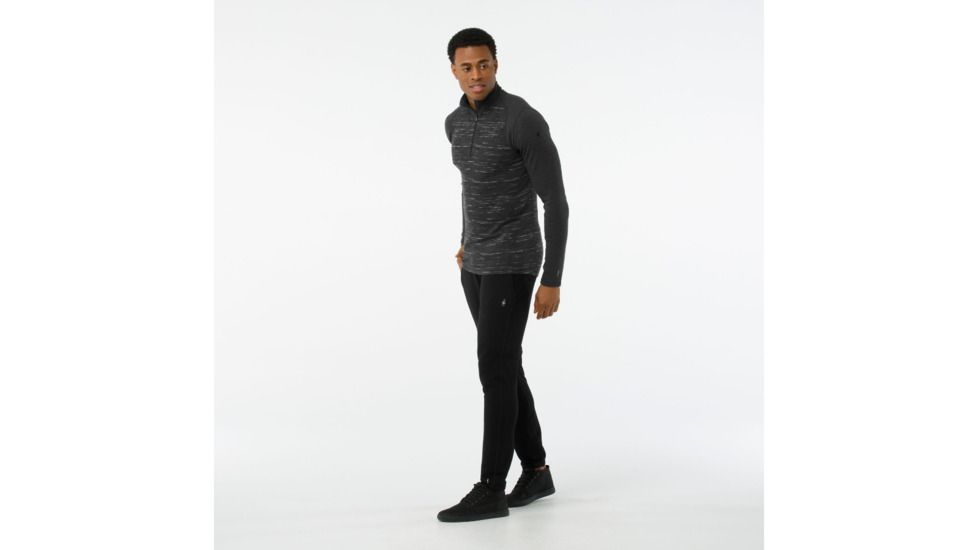 Smartwool Merino 250 Baselayer Pattern 1/4 Zip-Men's, Charcoal-Black, Small, SW0NP616698-S