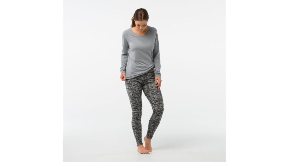 Smartwool Merino 250 Baselayer Pattern Bottom-Women's, Black-Moonbeam Heather, Large, SW0NP207A51-L