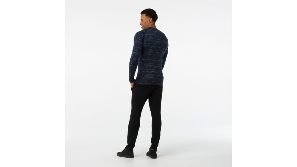 Smartwool Merino 250 Baselayer Pattern Crew-Men's, Deep Navy-Bright Cobalt, Extra Large, SW0NP601A40-XXL