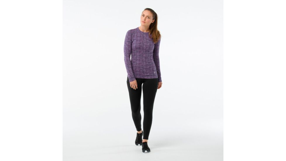 Smartwool Merino 250 Baselayer Pattern Crew-Women's, Dark Blue Steel, Extra Small, SW0NP226292-XS