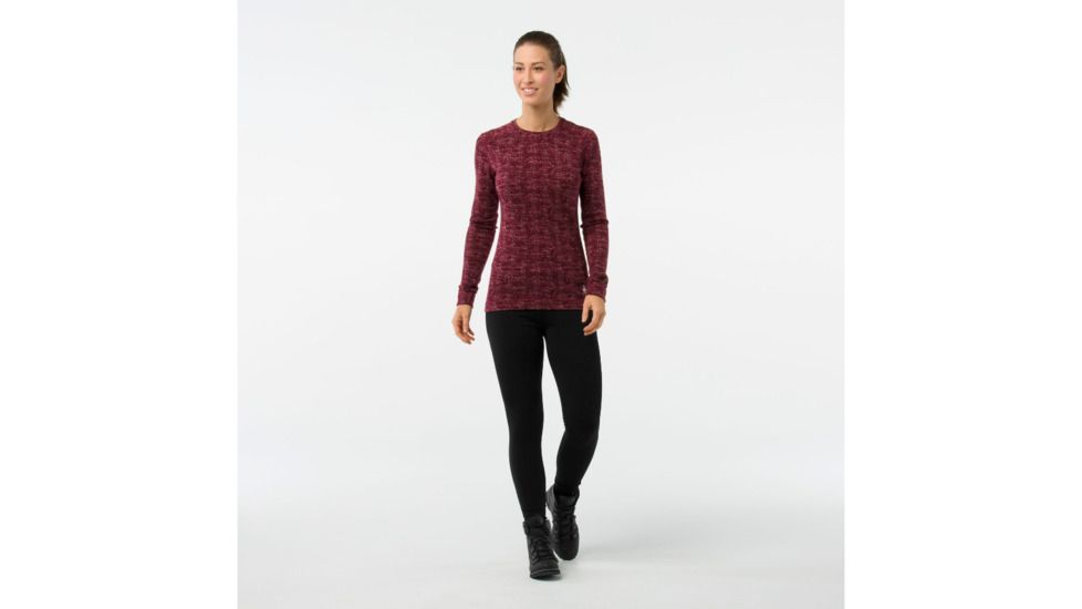 Smartwool Merino 250 Baselayer Pattern Crew-Women's, Fig, Large, SW0NP226A13-L
