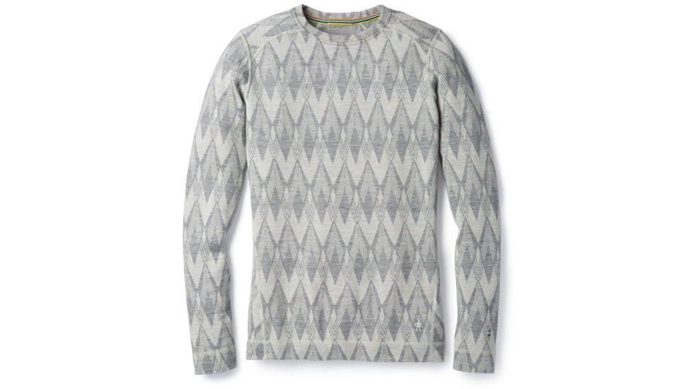Smartwool Merino 250 Baselayer Pattern Crew-Women's, Light Gray-Moonbeam Heather, Small, SW0NP226A42-S