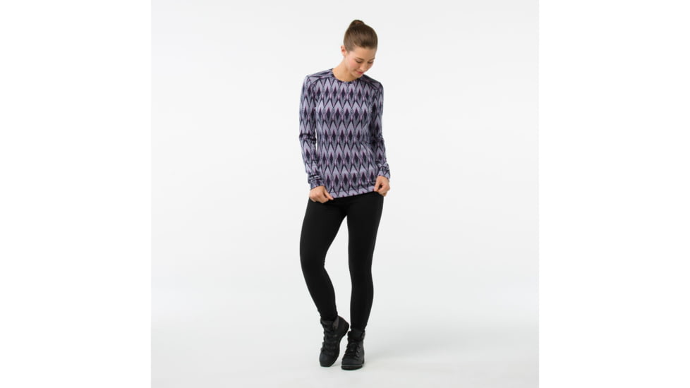 Smartwool Merino 250 Baselayer Pattern Crew-Women's, Purple Mist, Small, SW0NP226A26-S
