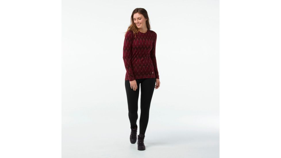 Smartwool Merino 250 Baselayer Pattern Crew-Women's, Tibetan Red, Extra Small, SW0NP226A25-XS