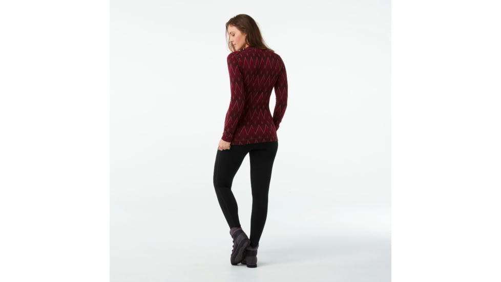 Smartwool Merino 250 Baselayer Pattern Crew-Women's, Tibetan Red, Extra Small, SW0NP226A25-XS