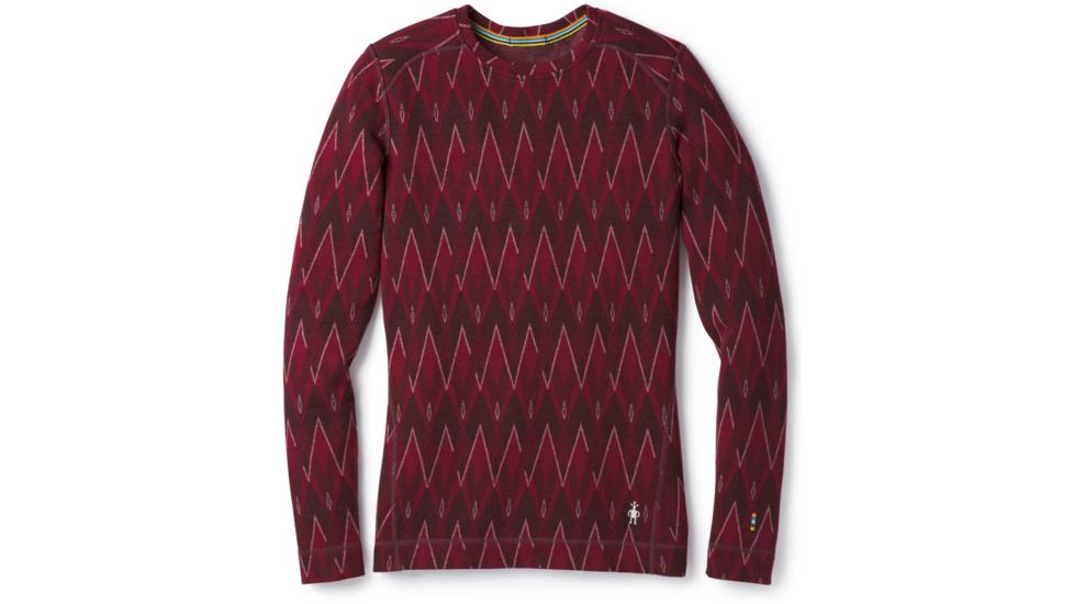 Smartwool Merino 250 Baselayer Pattern Crew-Women's, Tibetan Red, Extra Small, SW0NP226A25-XS