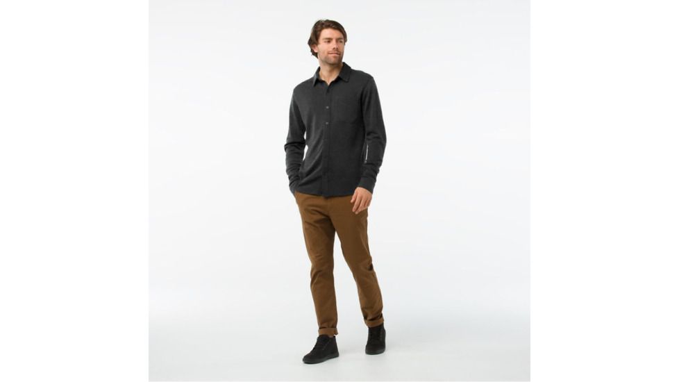Smartwool Merino 250 Button Down Long Sleeve-Men's, Charcoal Heather, Extra Large, SW010234010-XL