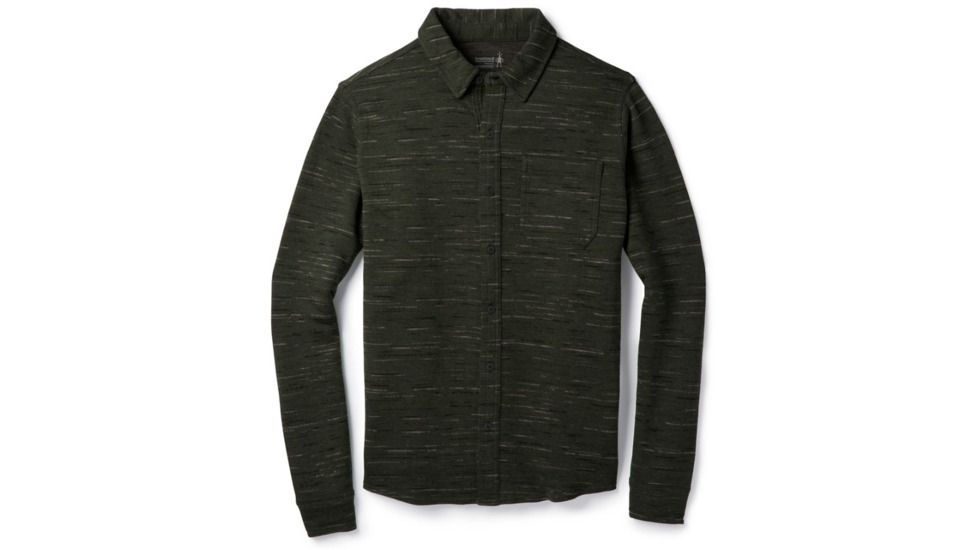 Smartwool Merino 250 Button Down Long Sleeve-Men's, Olive-Black, Small, SW010234A74-S