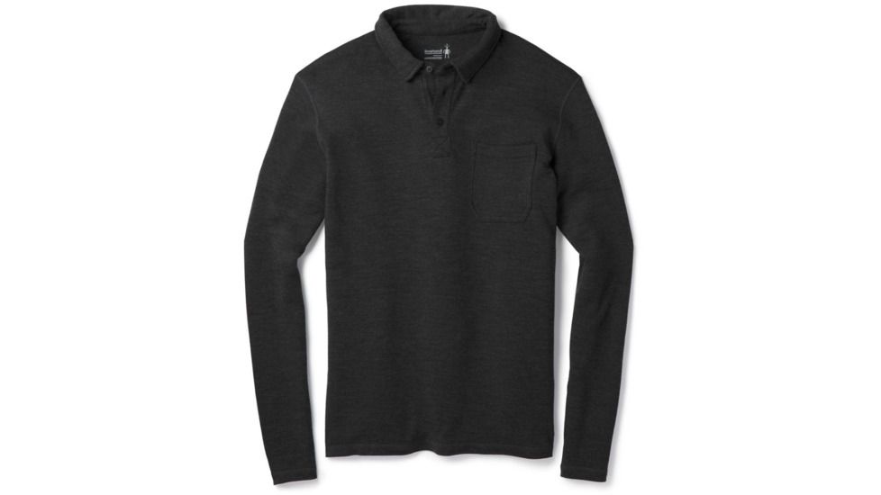 Smartwool Merino 250 Long Sleeve Polo-Men's, Charcoal Heather, Small, SW000293010-S