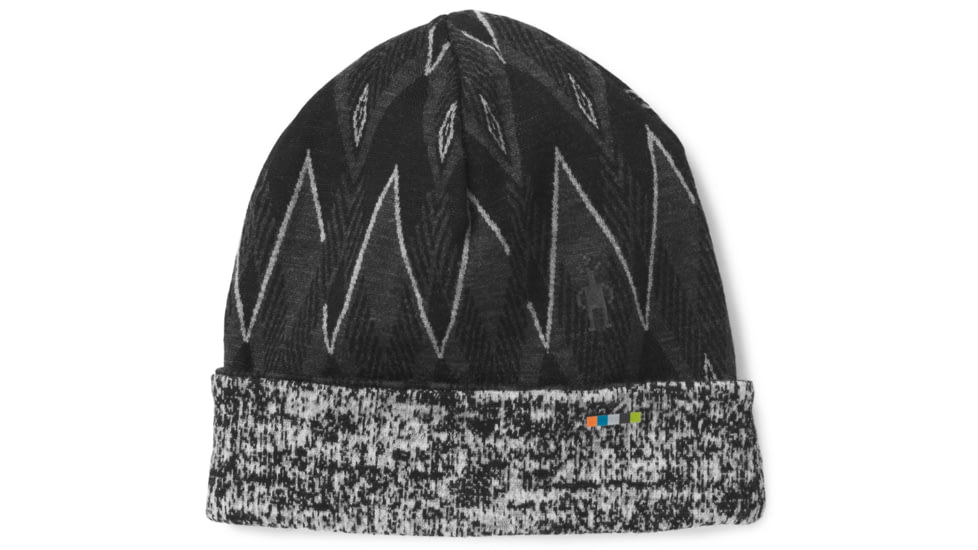 Smartwool Merino 250 Pattern Cuffed Beanie-Unisex, Black-Charcoal H, Unisex Medium, SW0SC181A41-1FM