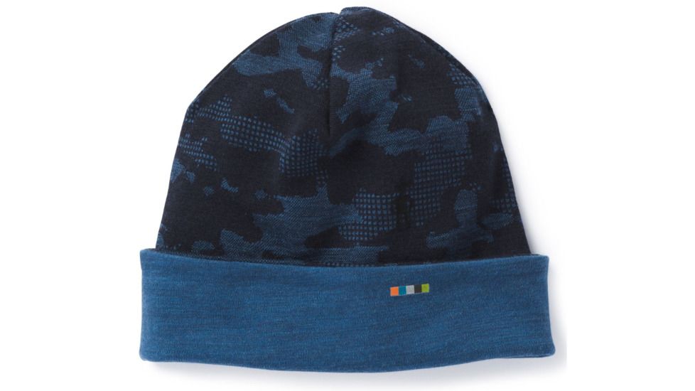 Smartwool Merino 250 Pattern Cuffed Beanie-Unisex, Deep Navy-Bright Cobalt, Unisex Medium, SW0SC181A40-1FM