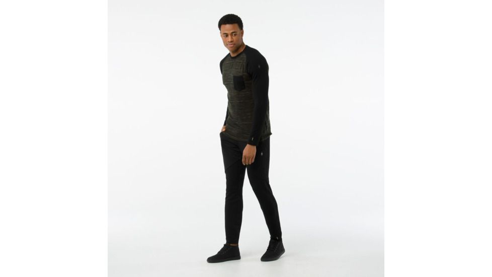 Smartwool Merino 250 Pocket Crew-Men's, Olive-Black, Small, SW016084A74-S
