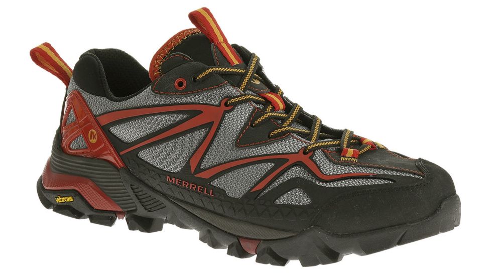 Merrell Capra Sport Hiking Shoe - Mens-Light Grey/Red-Medium-9.5 US