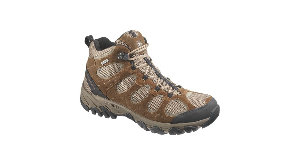 Merrell Hilltop Ventilator Mid Waterproof Hiking Boot - Men's-Stone/Boulder-Medium-8 US