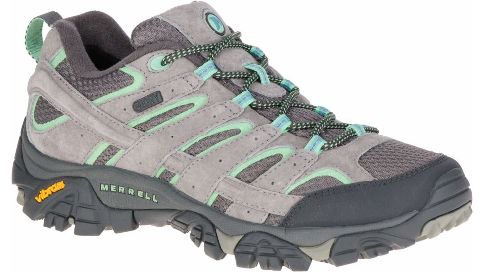 Merrell Moab 2 Waterproof Leather Hiking Shoe, Medium - Womens, Drizzle/Mint, 5 US J06028-30-5