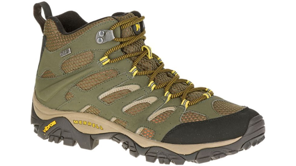 Merrell Moab Mid Waterproof Hiking Shoe - Men's-Olive-Medium-8