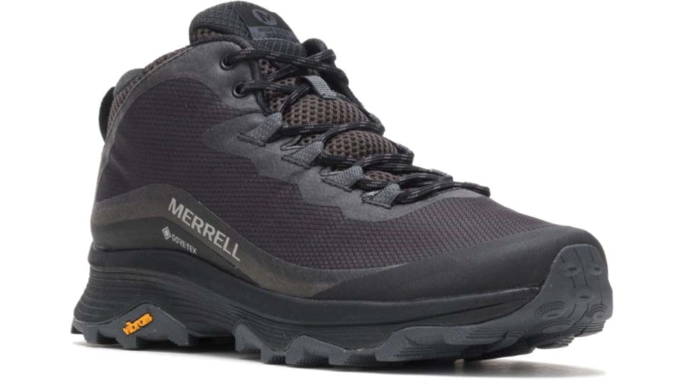 Merrell Moab Speed Mid Gore-Tex Shoes - Mens, Black/Asphalt, 8.5 US, J067075-08.5