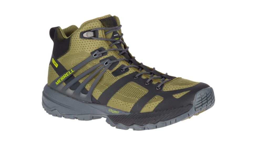Merrell Mqm Ace Mid Waterproof - Mens, Olive/Lime, Medium, 9, J48735-9