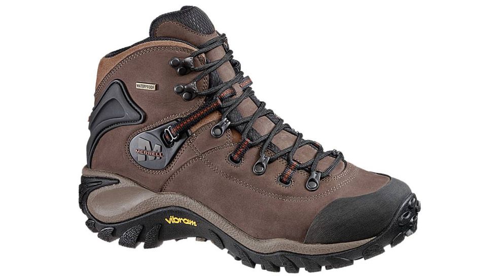 Merrell Phaser Peak Waterproof Backpacking Boot - Mens-Dark Brown-11.5 US