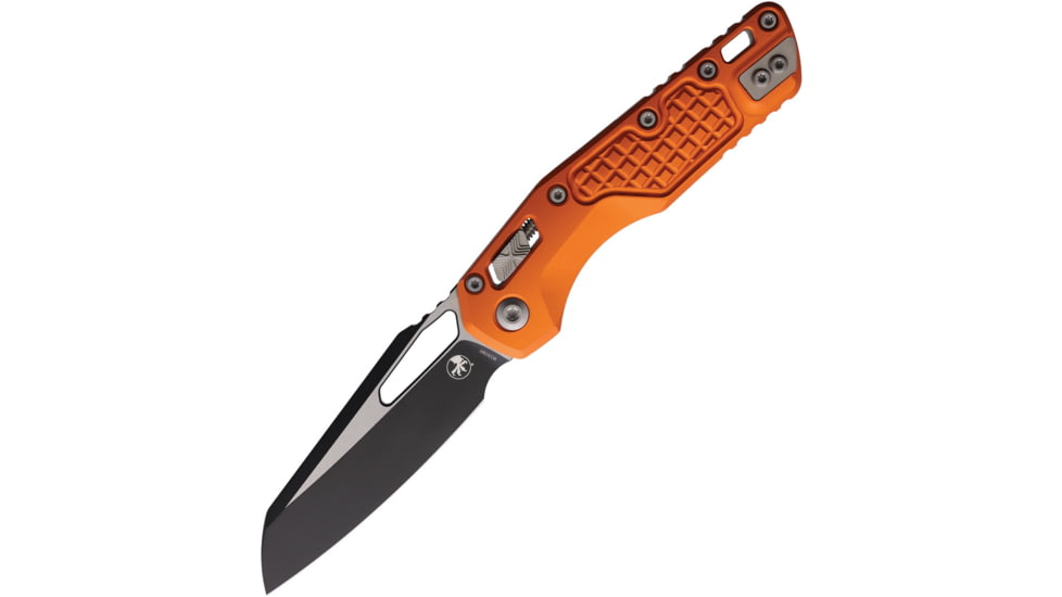 Microtech MSI S/E Black Standard Frag 3.85in Folding Knife, Aluminum Orange, 210-1FROR