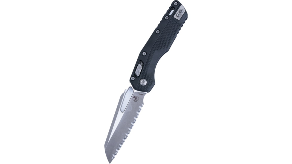 Microtech MSI S/E Tri-Grip Injection Molded Apocalyptic Full Serrate 3.88in Folding Knife, Black, 210T-12APPMBK