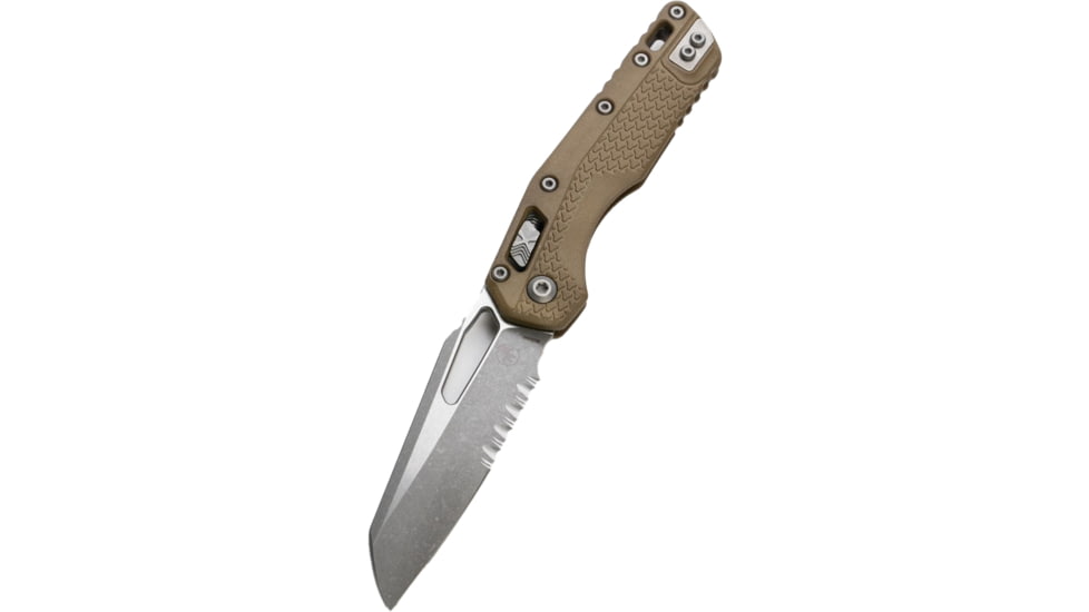 Microtech MSI S/E Tri-Grip Polymer Tactical Apocalyptic Standard 3.88in Folding Knife, Dark Earth, 210T-11APPMDE