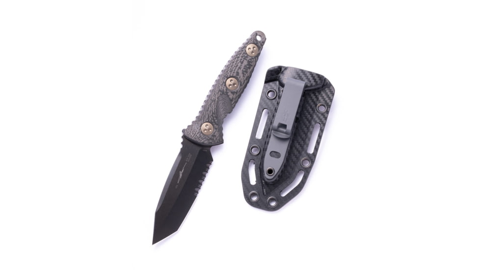 Microtech Socom Alpha Mini TE DLC CF Handles Part Serrated Bronze HW, 3.75in, 114M-2DLCCFS