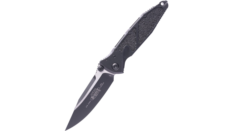 Microtech Socom Elite S/E-M Manual Drop Point Non-Serrated Tactical Standard 4in Folding Knife, Black, 160-1T