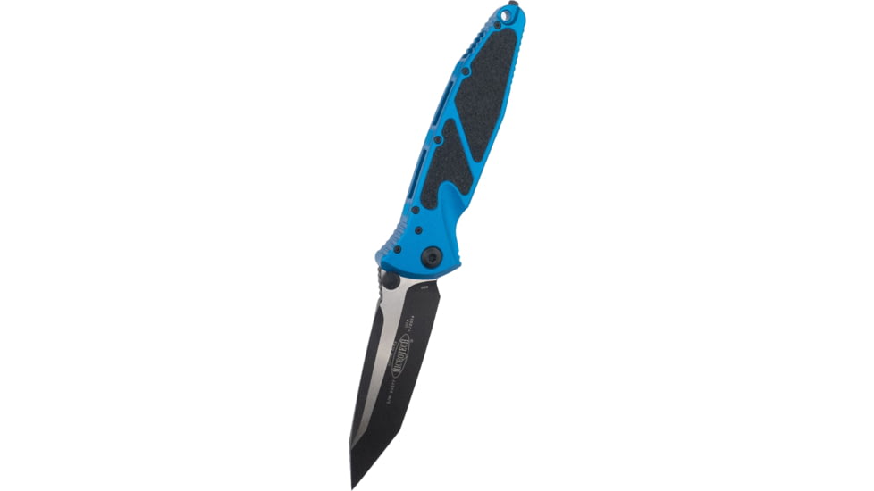 Microtech Socom Elite T/E-M Black Standard 4in Folding Knife, Blue, 161-1BL