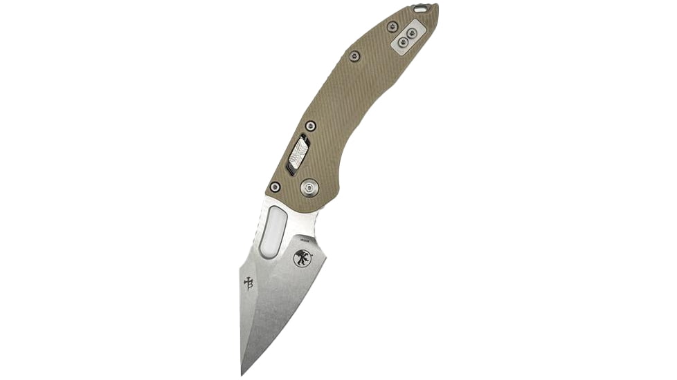 Microtech Stitch S/E Ram - Lok Fluted G-10 Standard 3.71in Folding Knife, Tan, 169RL-10FLGTTA