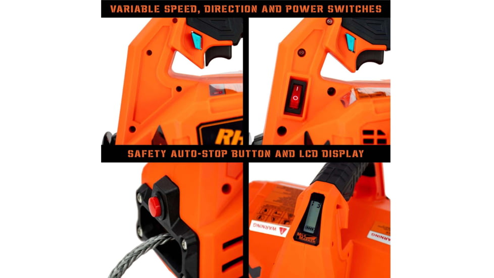 Mile Marker Rhino Pull Winch, 1000 lb, Portable, 24V, 71-1000