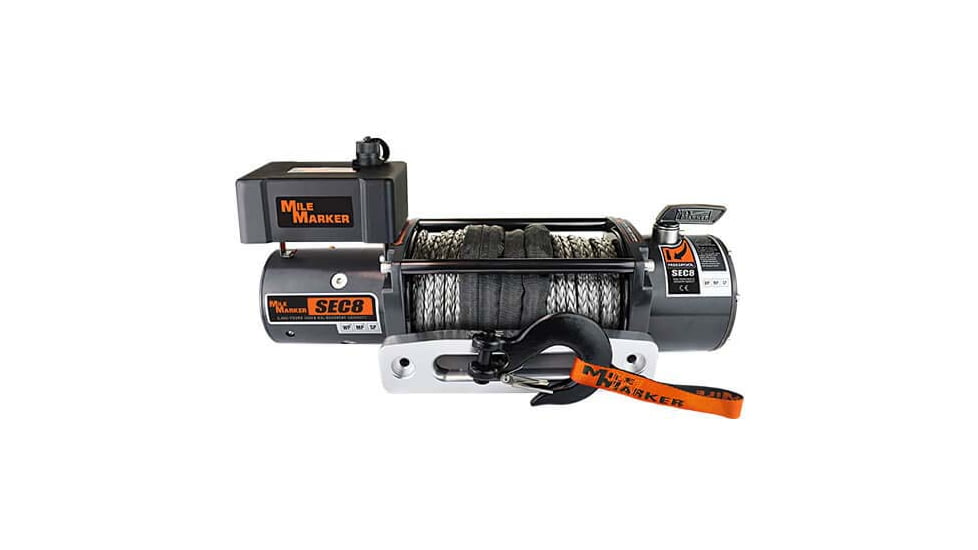 Mile Marker SEC8 Truck/SUV/Jeep Winch with Synthetic Rope, 8.000 lb Capacity, 77-53141W