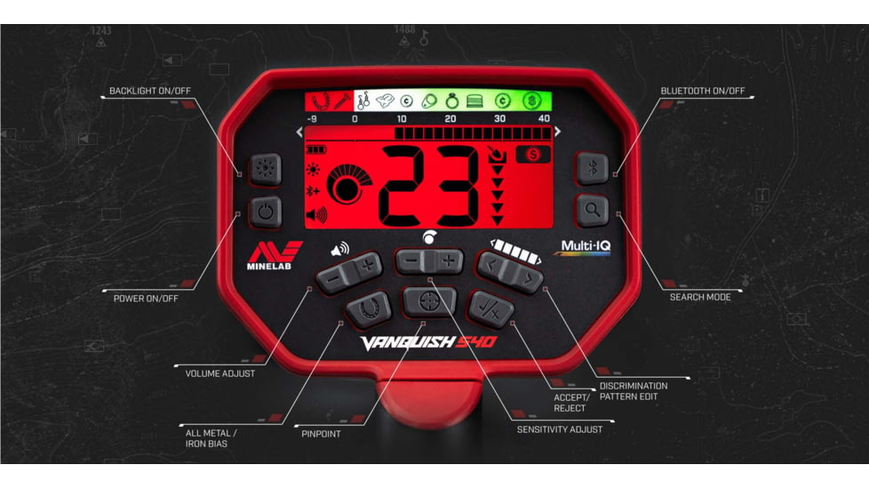 Minelab Vanquish 540 Pro-Pack Metal Detector, Black/Red, 3820-0004