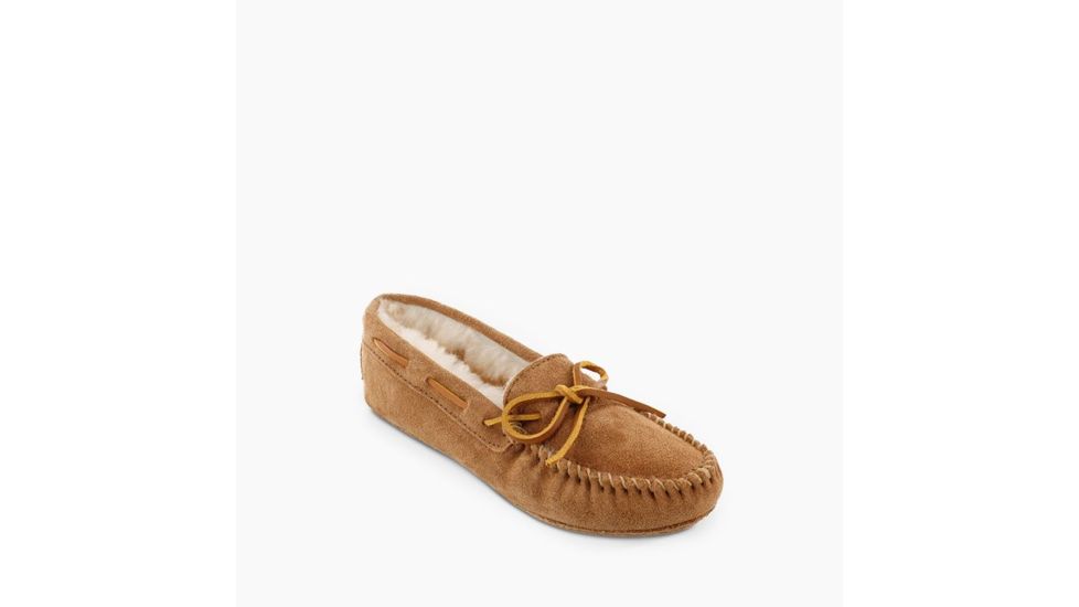 Minnetonka Sheepskin Softsole Moc Slippers - Womens, Tan, 11, 3311-255-11