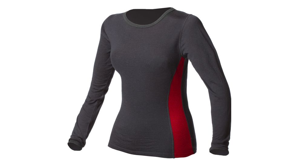 Minus33 Ossipee  Midweight Wool Crew, Black / True Red, X-Large 804BLKTRXL