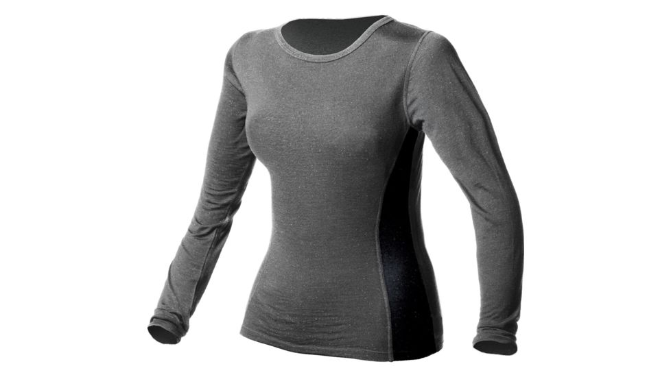 Minus33 Ossipee  Midweight Wool Crew, Black / Charcoal, Small 804CGBLKS